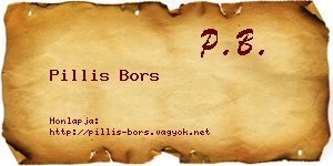 Pillis Bors névjegykártya